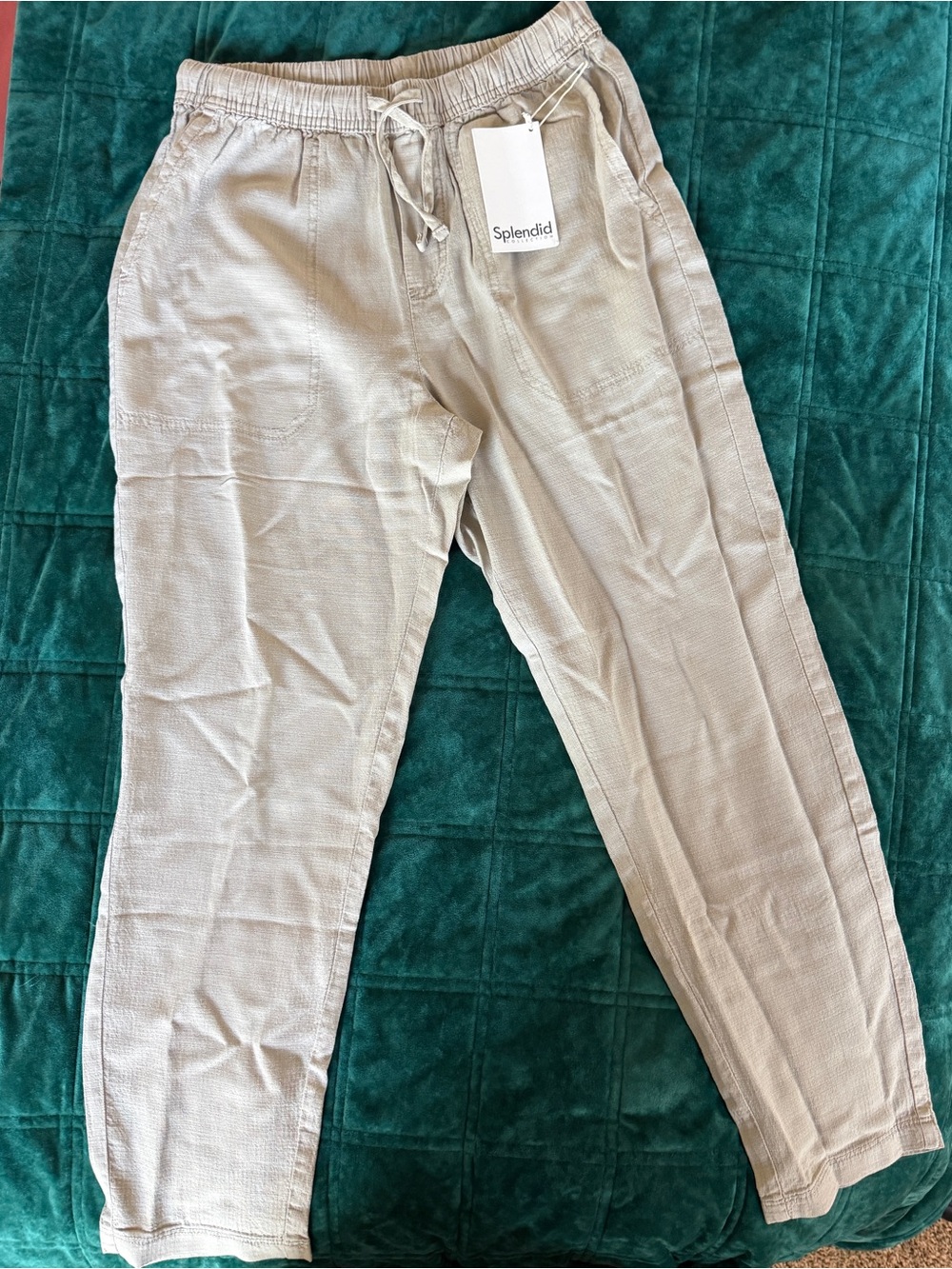 Splendid Women’s Beige linen Drawstring Pants